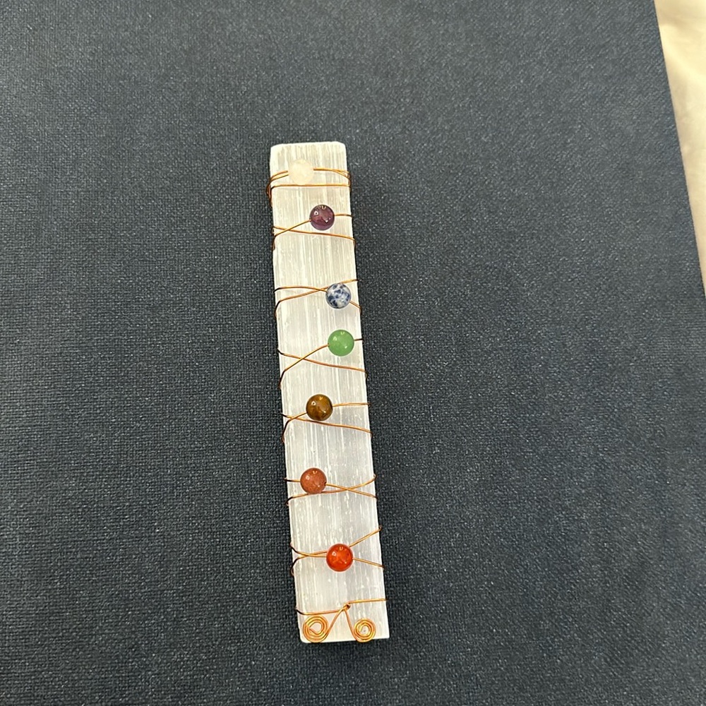 Selenite Crystal Charging 7 Chakra Wand| Metaphysical, Birthday Gifts